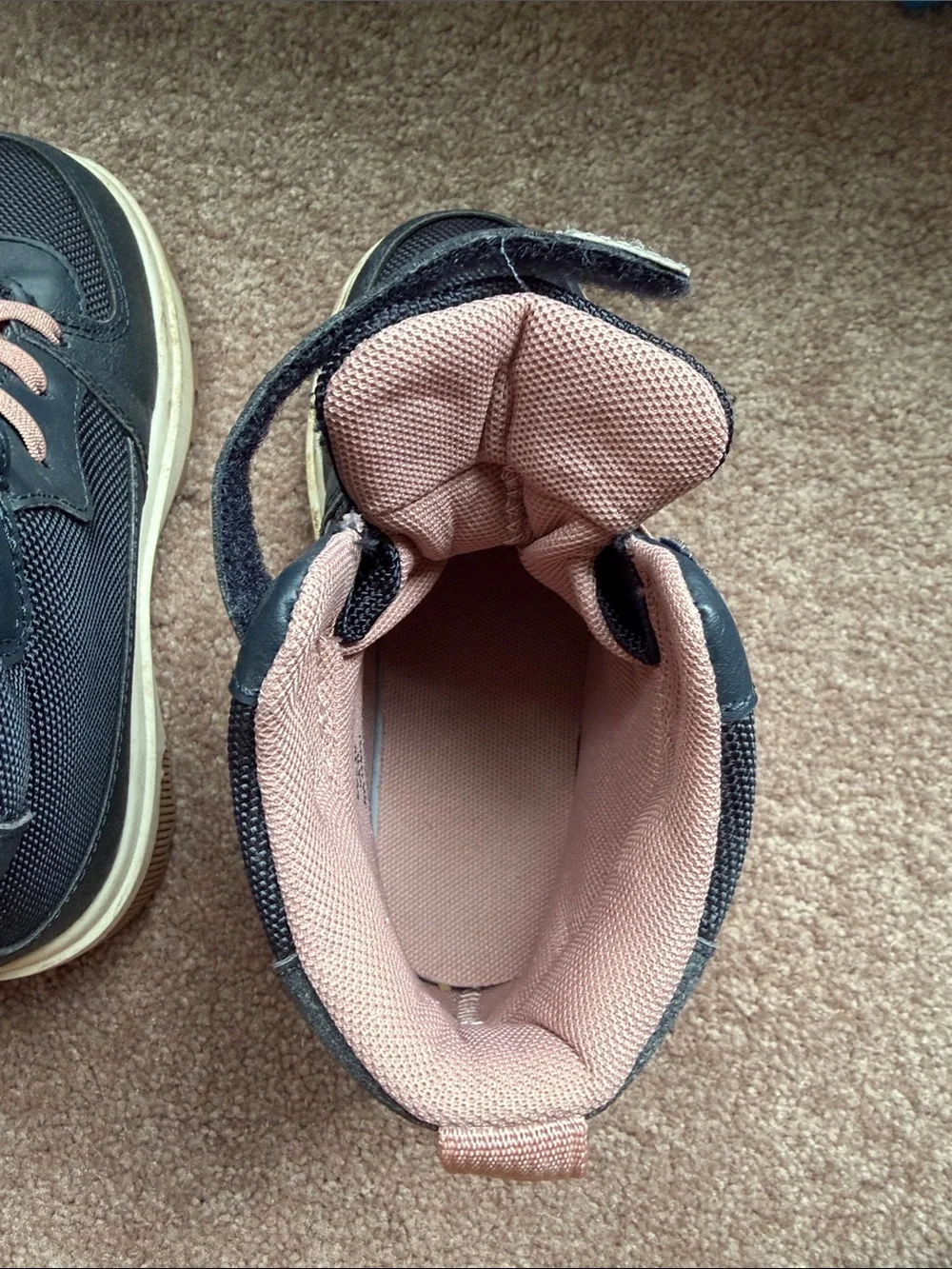 H&M Navy and Pink Kids Waterproof High-Top Boots